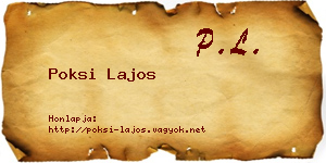 Poksi Lajos névjegykártya